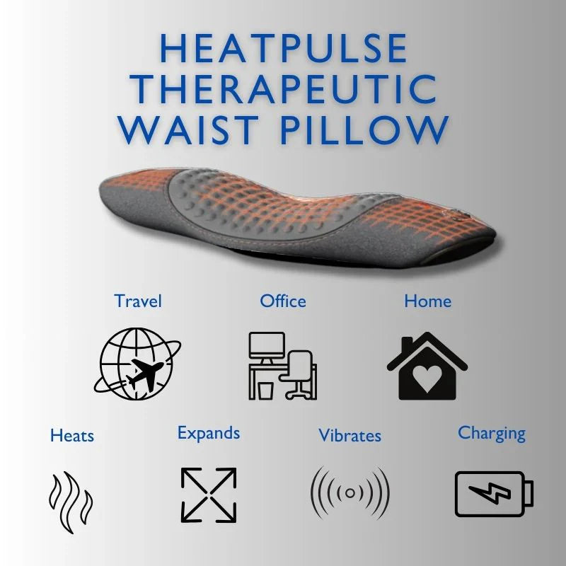 🔥 Lumbar Support Waist Pillow – Heated Massage Pad for Lower Back Pain Relief | Ergonomic Bed Waist Cushion for Elderly & Pregnant Women