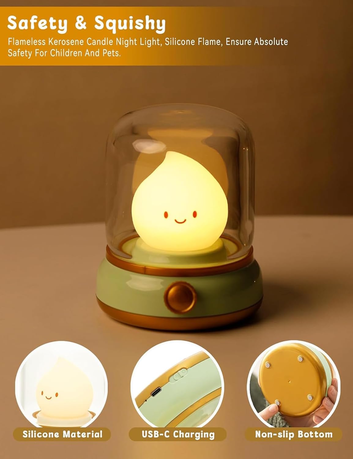 Mini LED Night Lamp – Cute USB Rechargeable Table Lamp | Portable Cartoon Desk Light for Home, Coffee Bar & Bedroom Decor