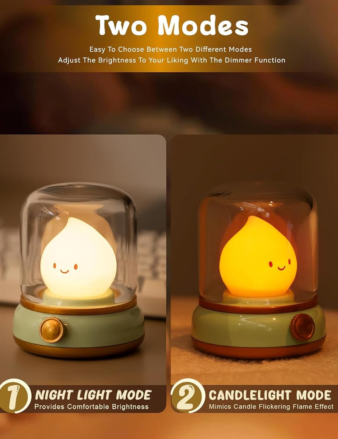 Mini LED Night Lamp – Cute USB Rechargeable Table Lamp | Portable Cartoon Desk Light for Home, Coffee Bar & Bedroom Decor