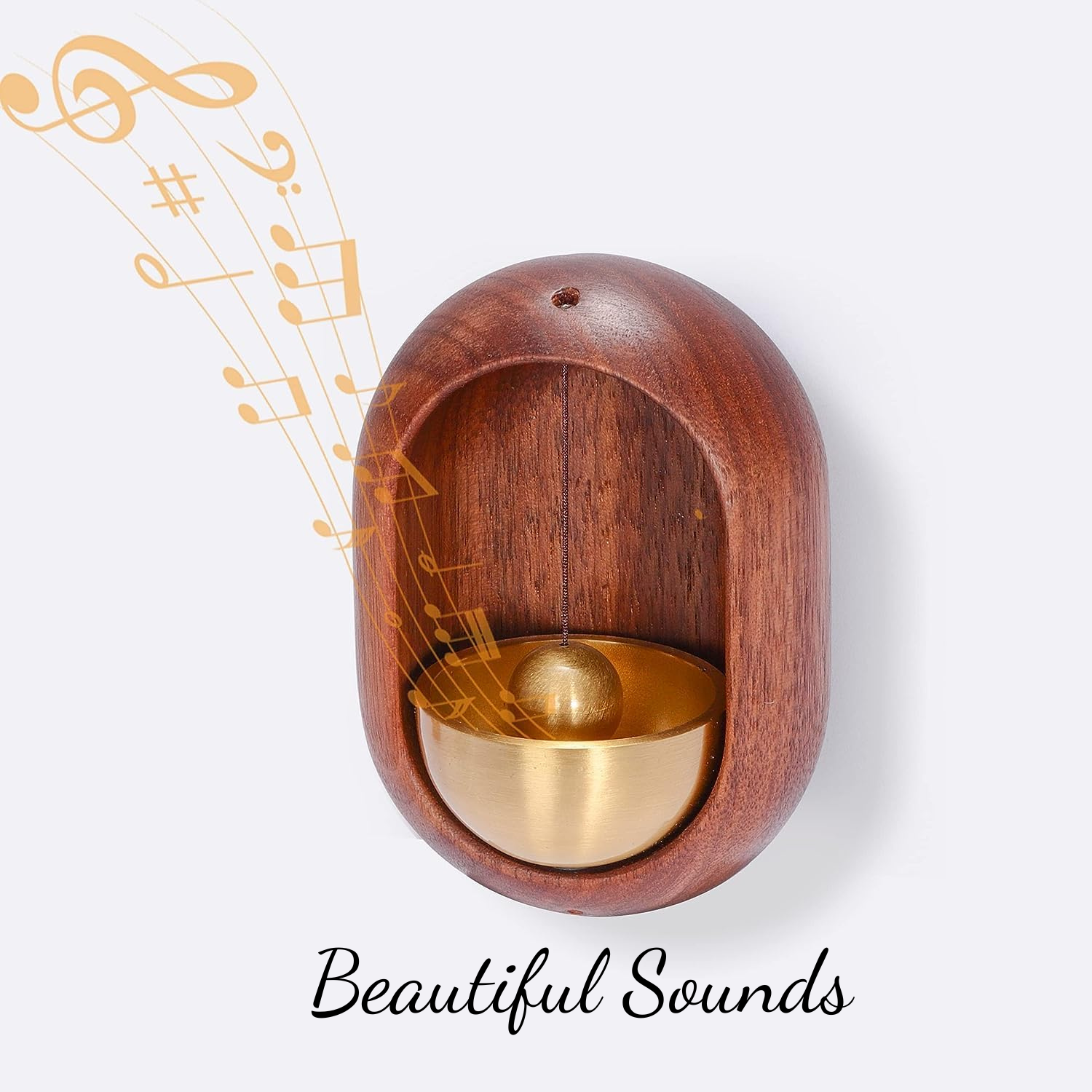 Round Wooden Wireless Wind Chimes – Decorative Hanging Doorbell for Home & Entrance | Elegant Wind Bell for Indoor & Outdoor Use